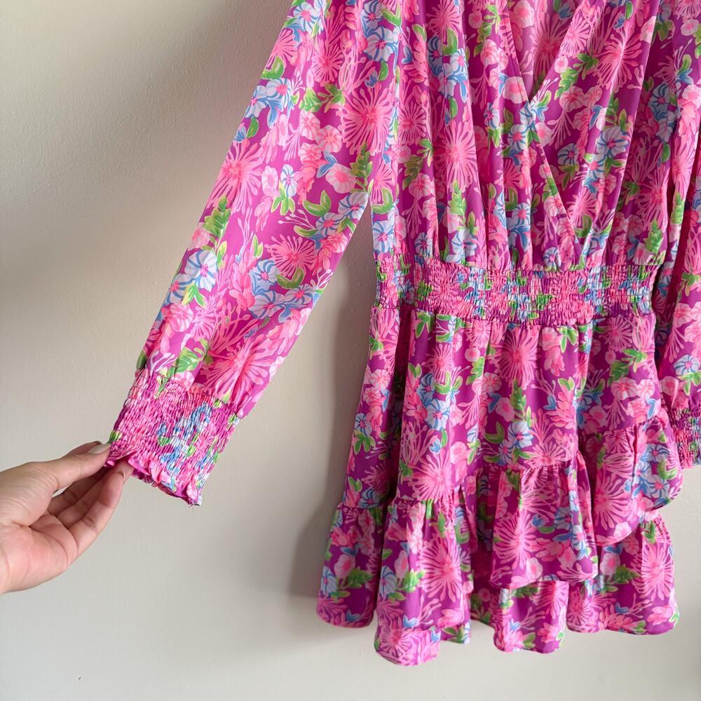 Lilly Pulitzer Pink Cristiana V Neck Stretch Amethyst Moms the Word Dress 14 - Picture 3 of 10